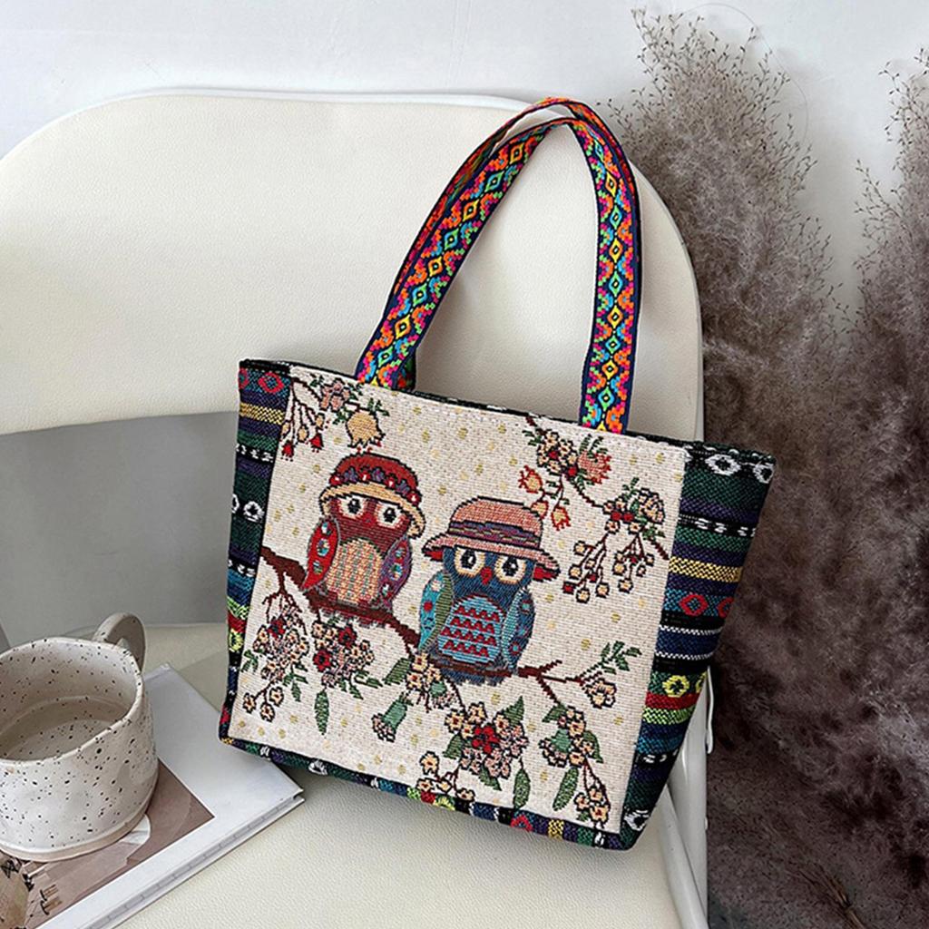 Embroidered Women Tote Bag Travel Daily Bags Shopping Shoulder for Dating Outdoor