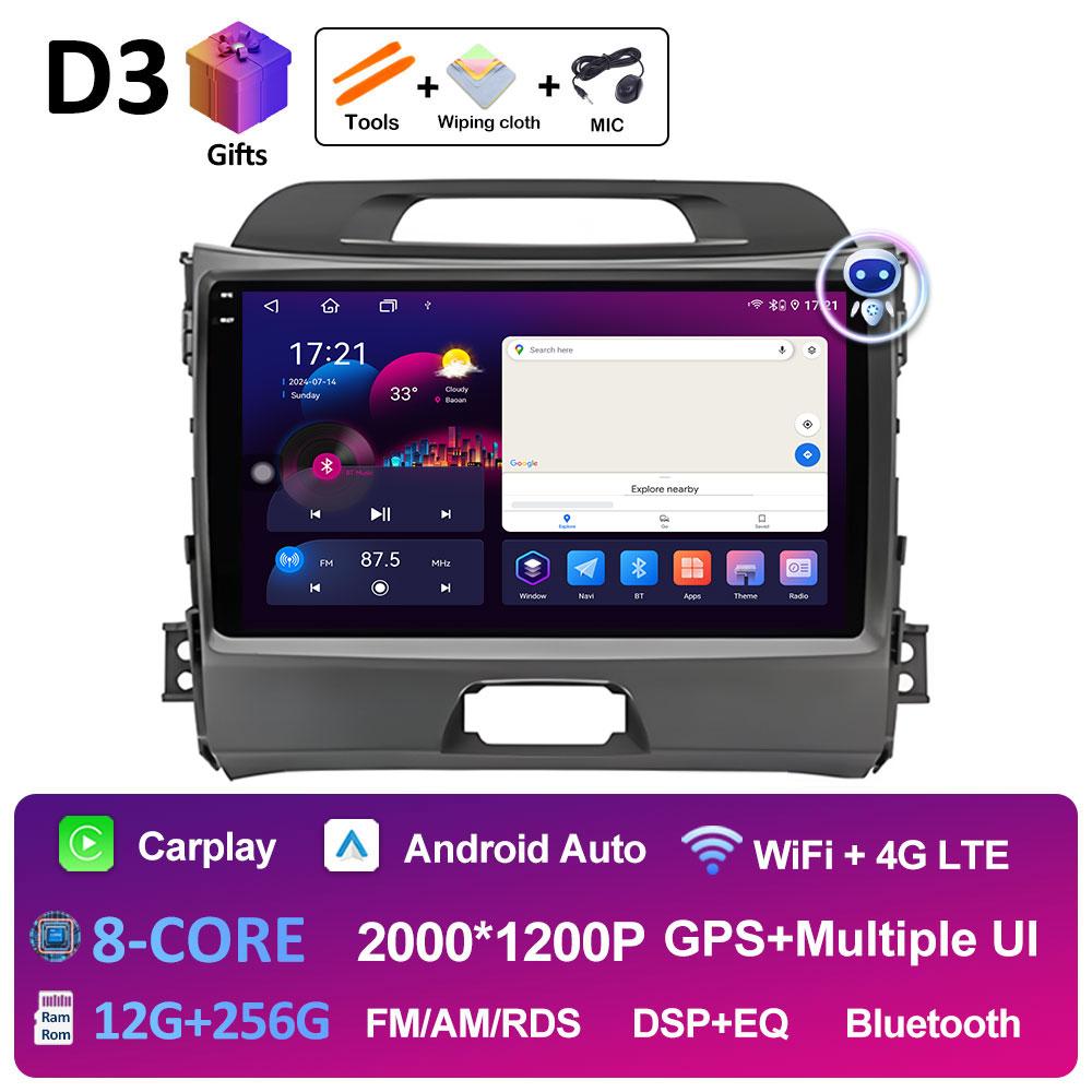 Car Video For KIA Sportage 2010 2011 2012 2013 - 2016 Radio Player Intelligent System Wireless Carplay Cooling fan WIFI NO 2 din