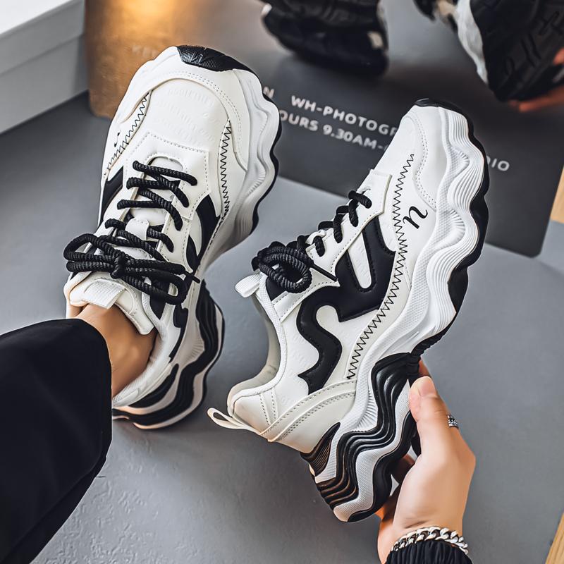 New Fashion Men 's Four Seasons Comfortable Thick Sole Shoes Students BoysTrending Soft Sole Breathable Casual Running Sneakers