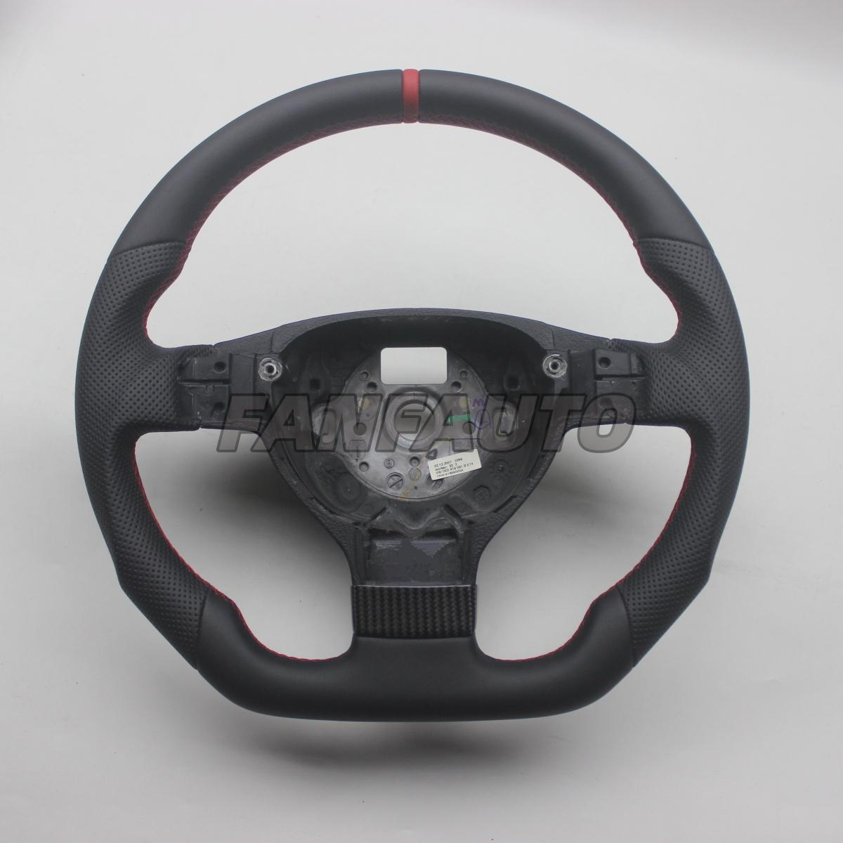 

Custom Replacement Real Carbon Fiber Steering Wheel for VW Volkswagen Golf 5 Jetta Mk5 GTI R32 EOS Passat B6 Bora Leather Red B