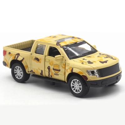 1/32 Toyota Pickup Truck Spielzeugmodell kann Türen öffnen Camouflage Auto Musik Licht Simulation Pull Back Auto für Kinder Spielzeug Geschenke