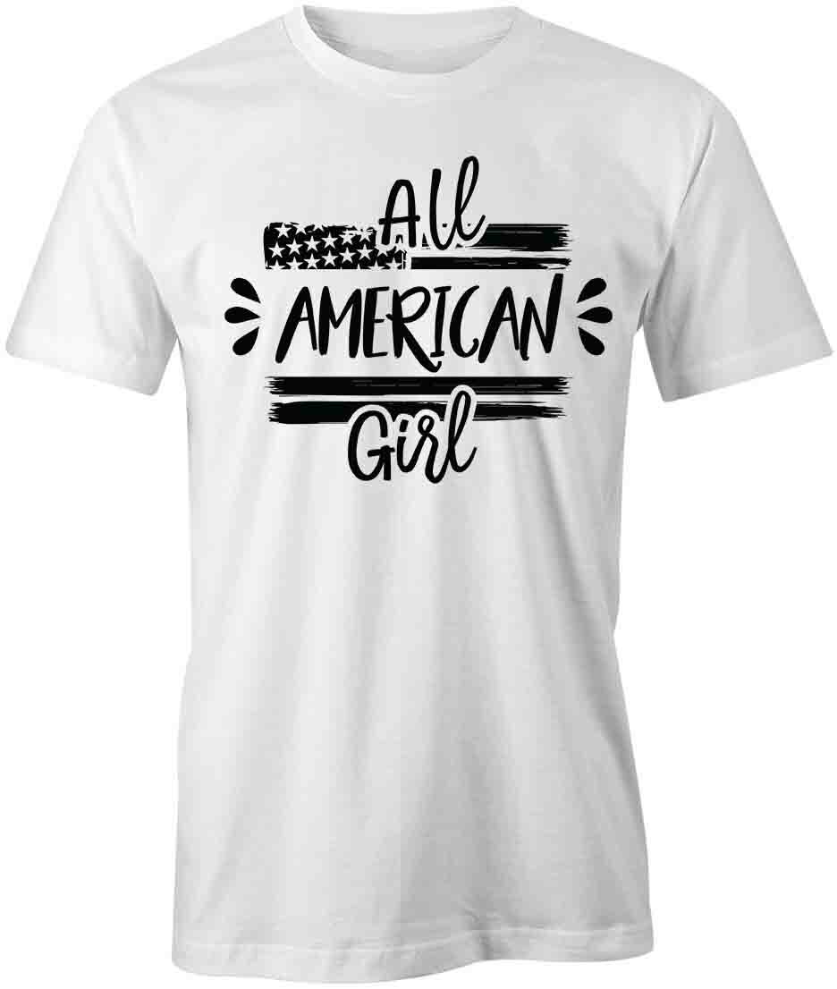 ALL AMERICAN GIRL TShirt Tee Short-Sleeved Cotton USA CLOTHING S1WSA259 XXXL
