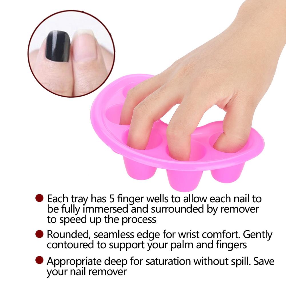 

5pcs Nail UV Acrylic Gel Removal Bowl Five Holes Soak Off Finger Bowl Dishes