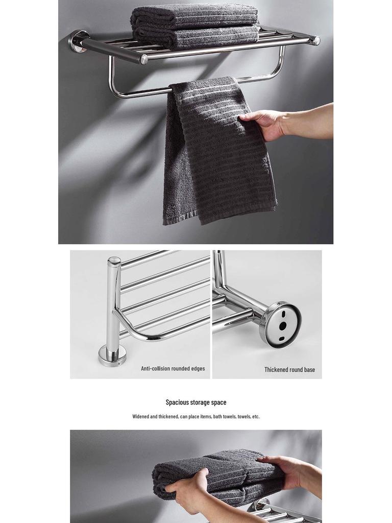 304 Stainless Steel Bathroom Rack Set: Towel Rack, Toilet Triangle Rack, Paper Holder, Storage Hanger