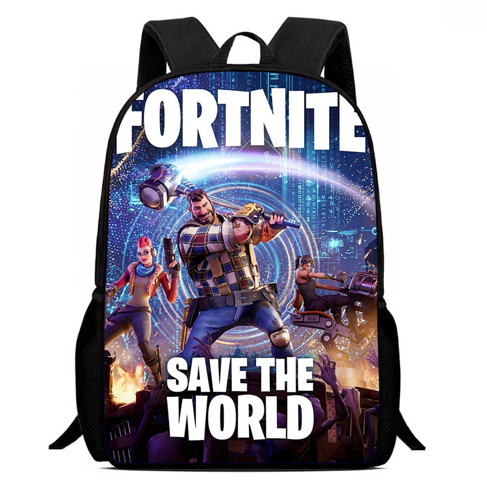 Children's Student Fort-nite Cartoon Boy and Girl Large Capacity Backpack