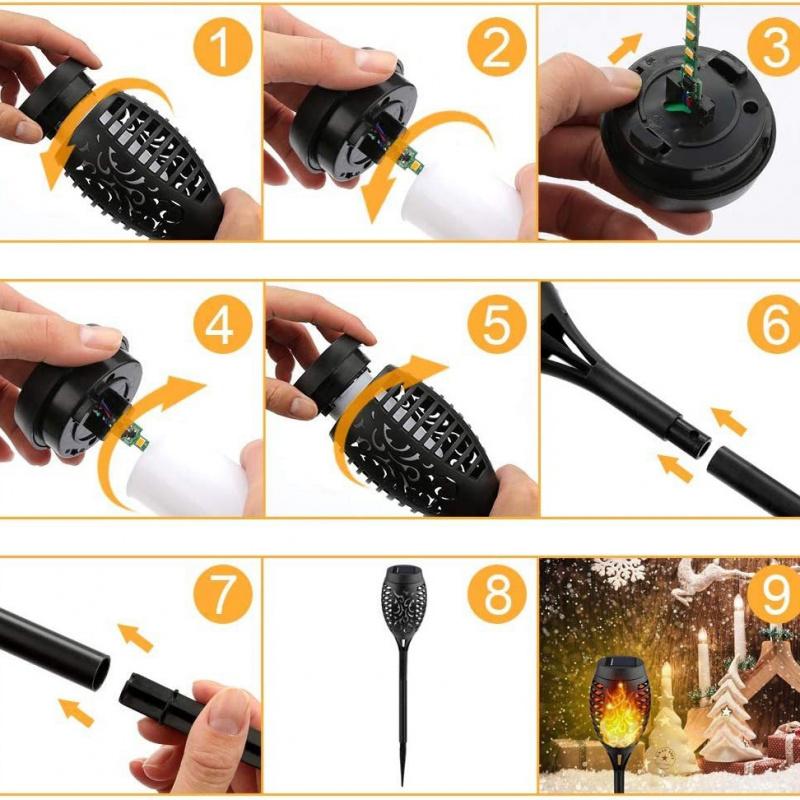 New Solar EnergyledFlame Torch Light Outdoor Decorative Landscape Light Courtyard Garden Rainproof Decorative Landscape Light