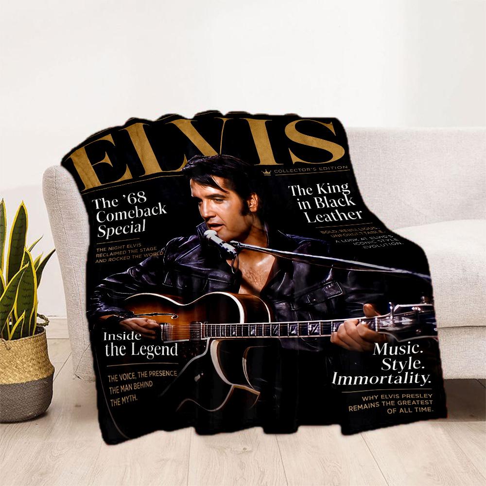 Elvis Presley's Iconic Pose Blanket Soft & Cozy Perfect for Office Chair Seaside Office for All Occasions Digital Print