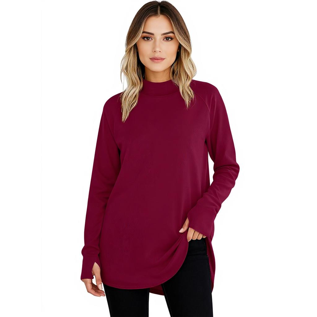 Women's Fashion Turtleneck Raglan Sleeve Top