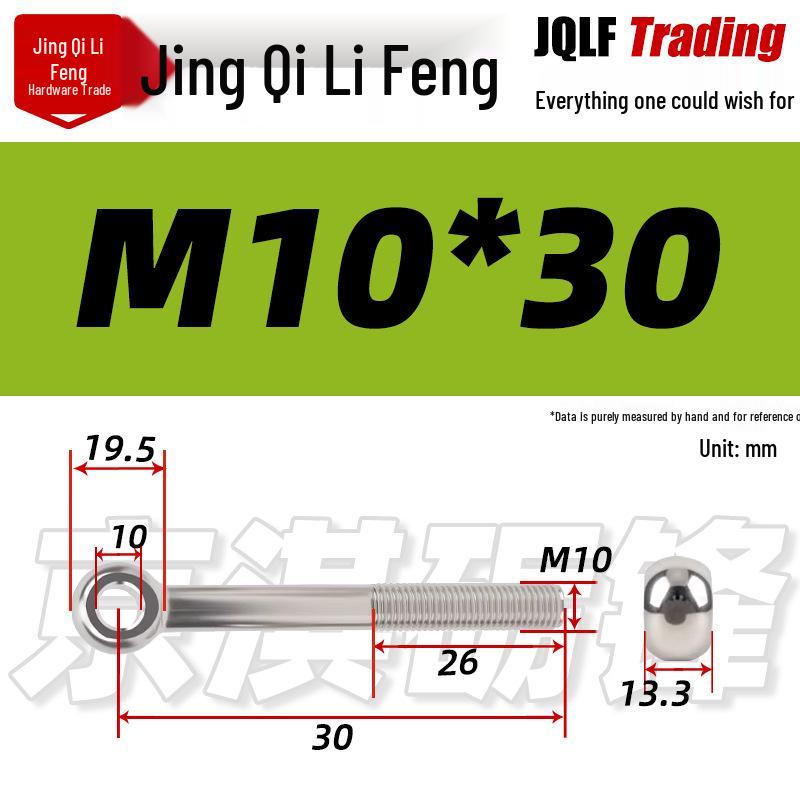 Stainless Steel GB798 Eye Bolt, Full Series M5-M16