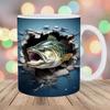 3D Father'S Day Gift Dad Ceramic Coffee Mug Father Goldfish Water Cup Fishing Fishing