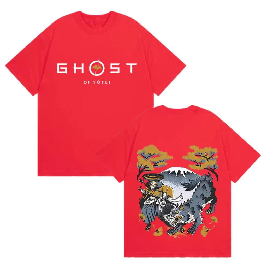 Japanisches Spiel Ghost of Yotei Grafik T-Shirt Herren Damen Mode Harajuku Kleidung T-Shirt Lässig Hohe Qualität Männliches Baumwoll-T-Shirt