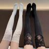 Socks Women Sexy Autumn/Winter Solid Color Thigh High Lace Cute Lolita Thick Warm Stockings Black White Overknee Long Leg Socks