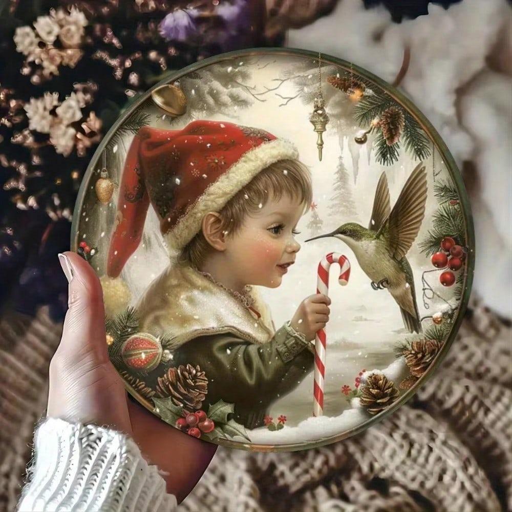 Rustic Metal Apple Basket with Linen Farmhouse Kitchen Wall Decor