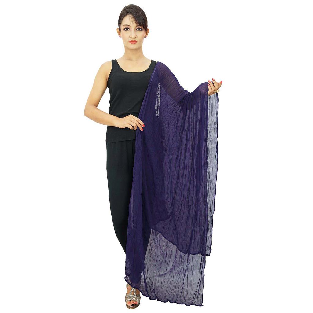 Chiffon Blend Dupatta Long Stole Women Neck Wrap Indian Scarves Chunni