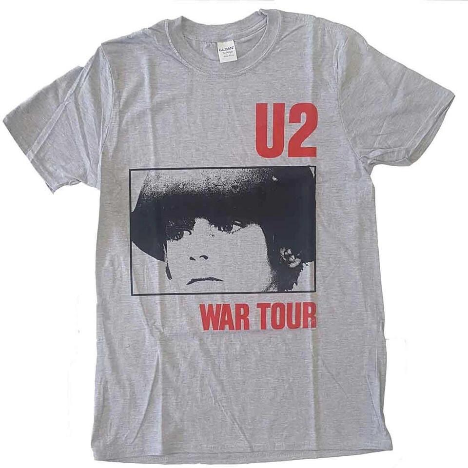 Серая новая унисекс футболка U2 War Tour M