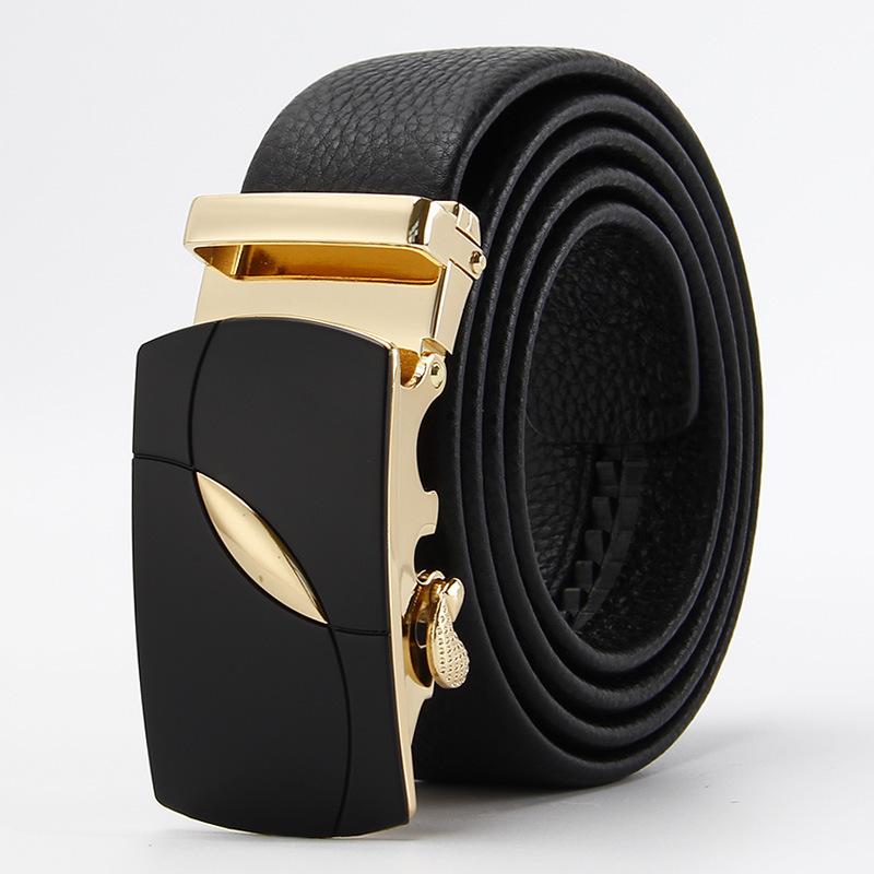 Men's Head Layer Leather Belt High End Automatic Buckle Belt Business Versatile Cowhide Belt