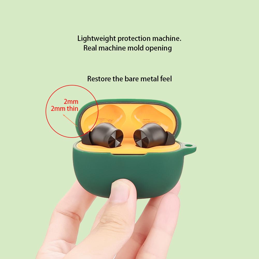 Dla Realme Buds T200 Lite Etui Silikonowe Bezprzewodowe Słuchawki Ochronne Etui z Klamrą Anti-Lost