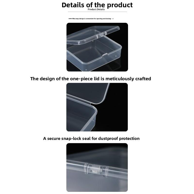 Square pp plastic fishing hook box, semi-transparent square packaging box, small parts organizer