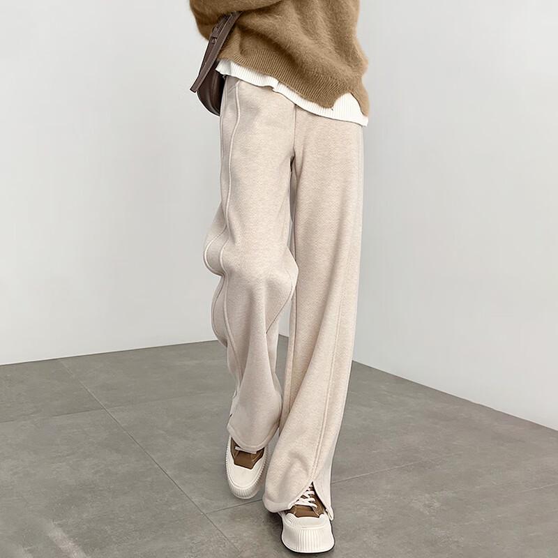 

TonLion Women s Herringbone Lined Wool Blend Trousers S