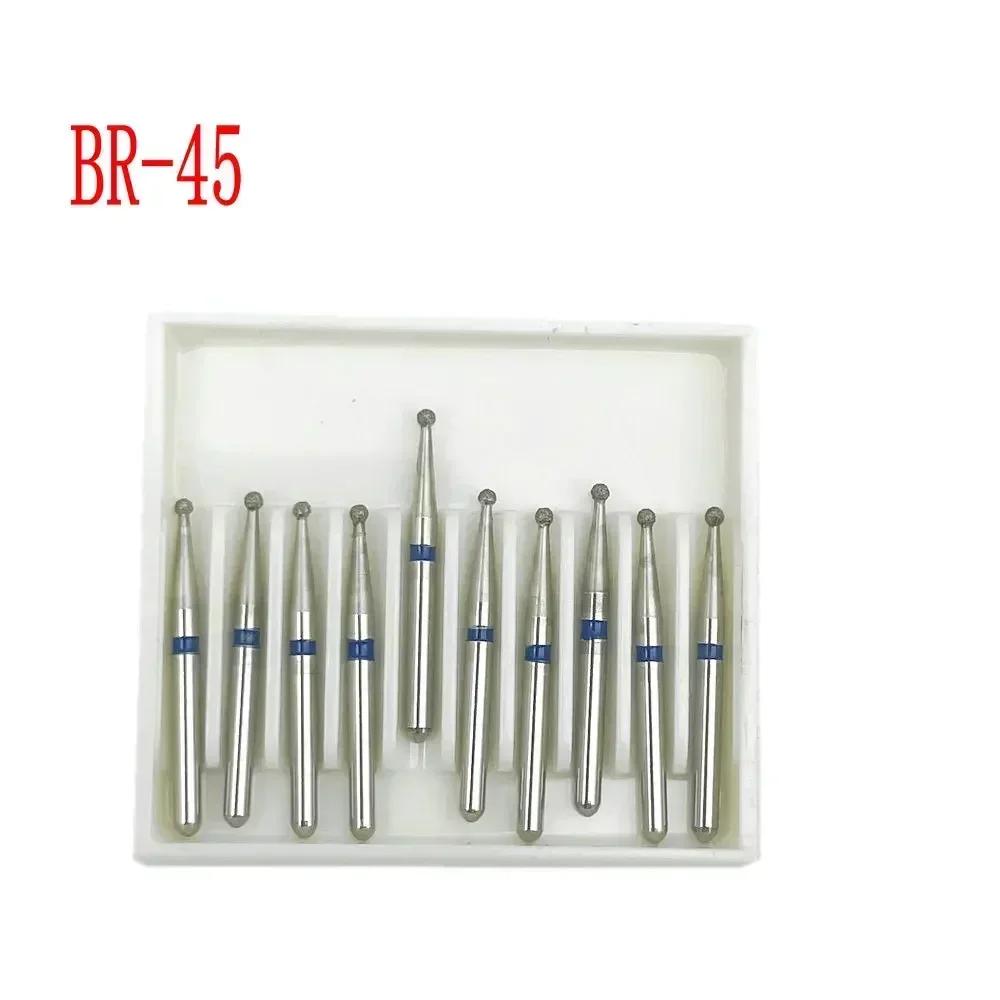 10pcs/box Dental Diamond Burs Drill FG Diamond 1.6mm Shank for High Speed Handpiece Burs