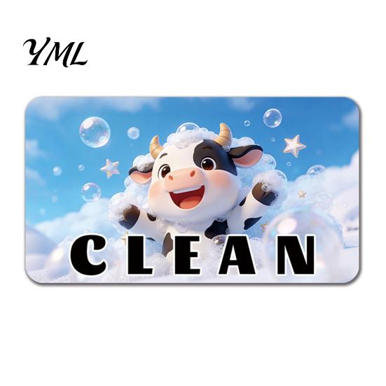 Removable Dishwasher Magnet Cartoon Animal Dirty Clean Magnet, Magnetic Indicator, Double-sided Dish Washing Machine Decoration Kitchen