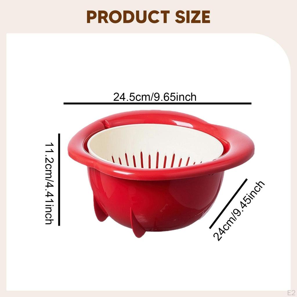 Kitchen Colander Strainer Set Drain Basin Basket Shaped Decor Double Layered Fruit Bowl Organizer