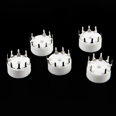 5Pcs Ceramic 9Pin B9A Pcb Mount Tube Socket 12Ax7 12At7 Hifi Audio Vintage Amp