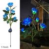 5 Head Rose Flower Solar Lawn Lamp LED Lights Outdoor Solar Garden Lights for Yard Patio Garden Camping Wedding Party Decor