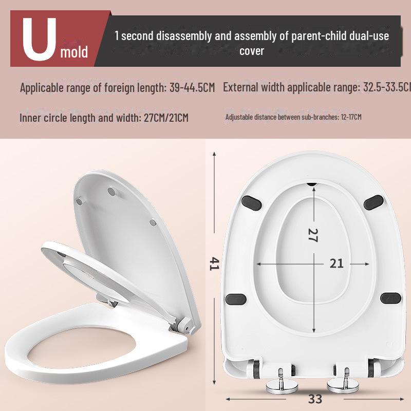 Housse de siège de toilette universelle à installation rapide et à descente lente - Accessoires épais et adaptés à la maison