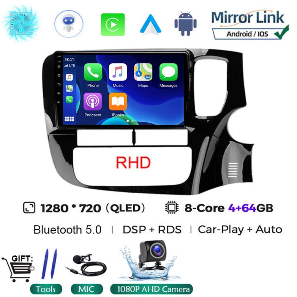 9 Inch Android 14 For Mitsubishi Outlander 3 GF0W GG0W RHD 2012 - 2018 Car Radio Autoradio Navigation GPS ADAS SWC Multimedia 4G