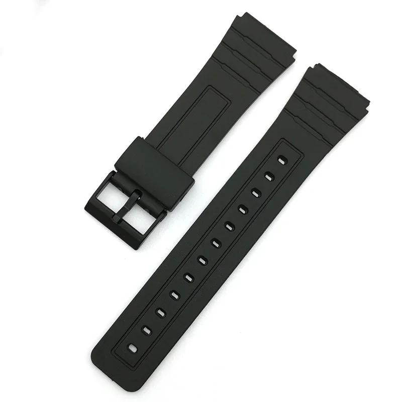 

18mm Silicone Rubber Strap for Casio W800H W800H A158/168 AE1200/1300 SGW400 F91W F84 F105/108 Soft Black Watchband Bracelet 18mm