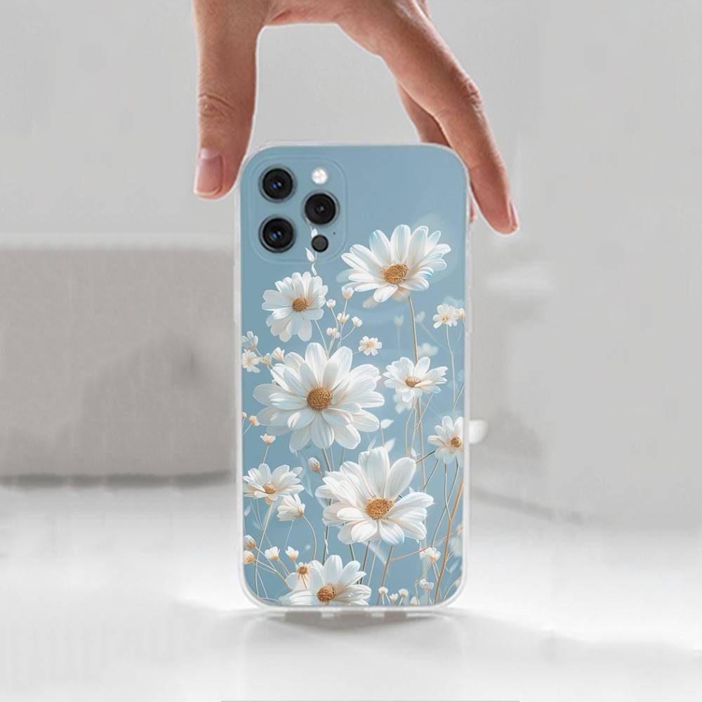 

Красивый чехол для телефона с цветами в стиле арт для iPhone 16,15,14,13,12,11 Plus,Pro,Max,XR,XS,X,7,8 Plus,SE,Mini,Прозрачный,Силиконовый чехол iPhone15promax