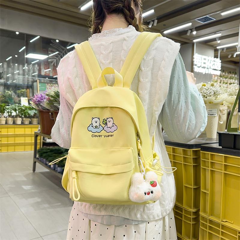 Large Capacity Backpack Student Lightweight Schoolbag Cartoon Embroidery Backpack