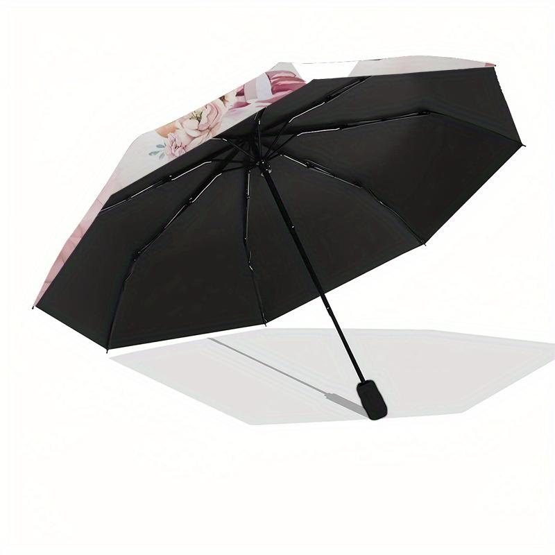 "Magical Unicorn Crown: Floral Fantasy for Kids!"Umbrella, Portable 3-Fold Compact Umbrella for Men & Women ES21