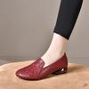 Low Heel Round Head Soft Leather Single Shoes Spring New Work Shoes Soft Sole Not Tired Feet Leather Shoes Fashion Casual Mother Shoes