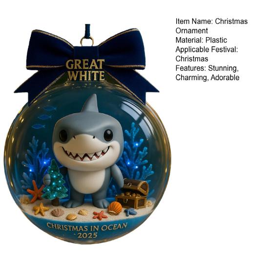 Christmas Snow Ball Ornaments Vintage Sewing Machine/Village Scene/Big Foot Xmas Tree Ornaments Winter Clear