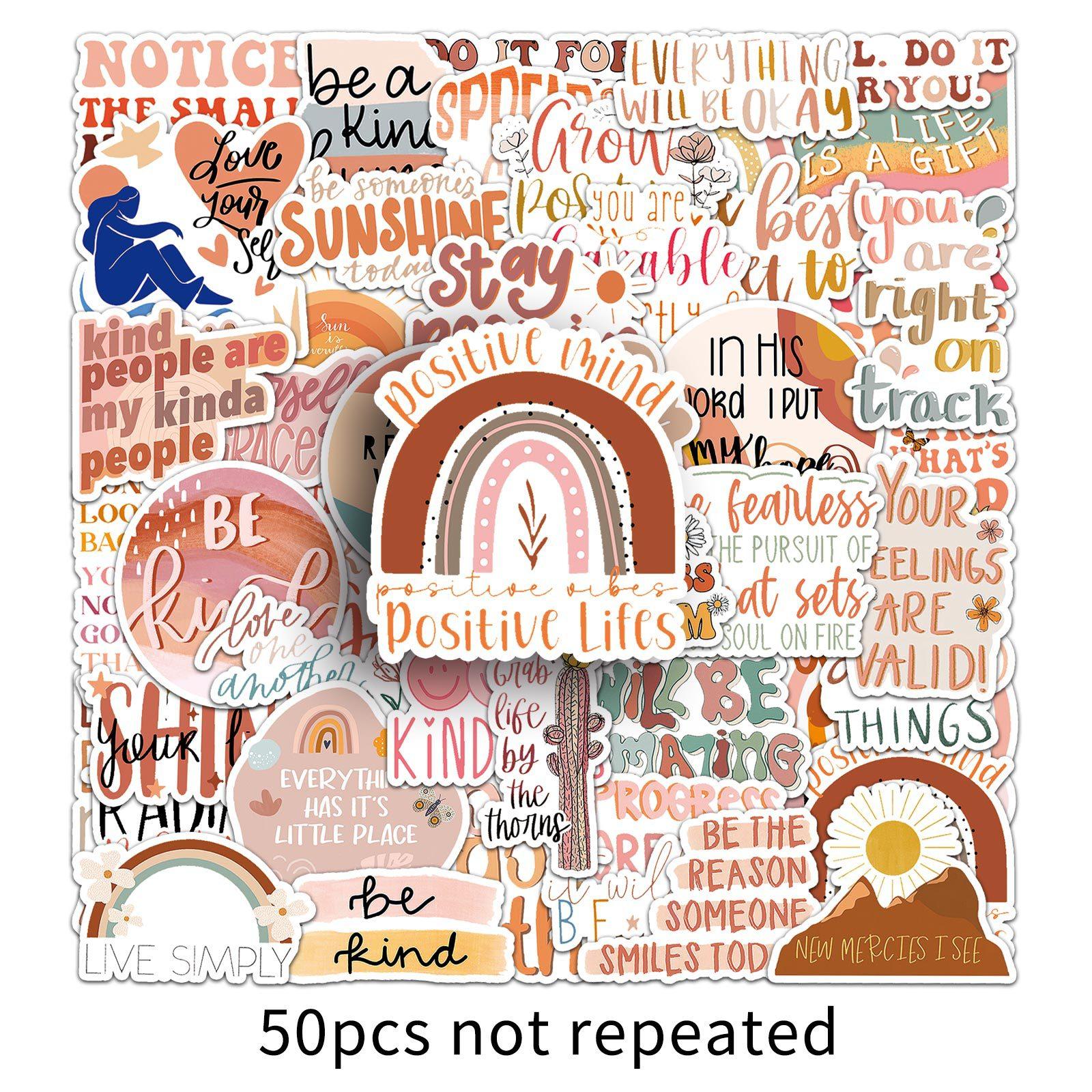

50 Наклеек в бохо-стиле с вдохновляющим английским текстом, персонализированных, для ручного аккаунта гука, декоративные наклейки-чемоданы