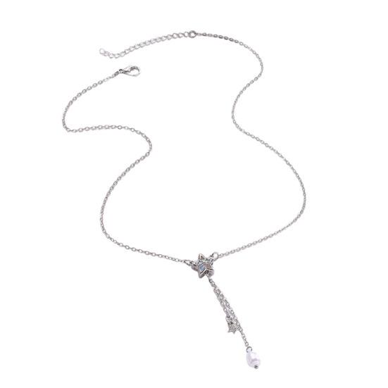 Earrings Necklace Star Shape Ear Studs with Imitation Pearl Detail Adjustable Chain Bracelet Dating Gatherings Jewelry Gift
