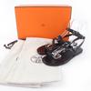 Pristine HERMES Sandals Armoni HMetal Ankle Strap Leather black leather Women 35 Used