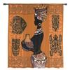 Silueta africkej ženy, geometrická kultúra, priehľadné závesy do obývačky, spálne, dekorácie, okenné voile, tylové závesy