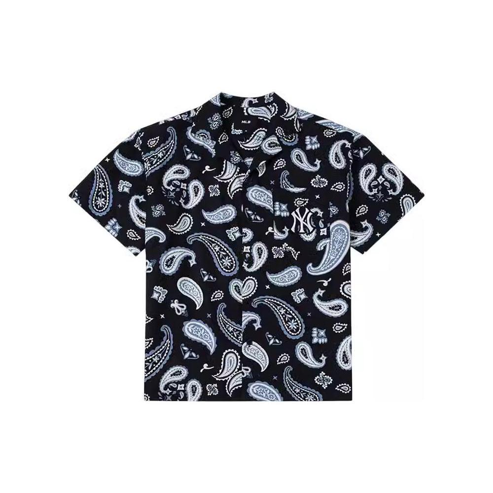 MLB Cashew Flowers Shirts Unisex Black Lapel Moderate Other 3AWSI0133-50BKS M