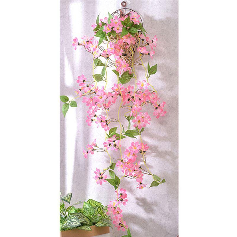 Winter Jasmine Artificial Fake Hanging Silk Flowers Vine Plant Home Garden Decor