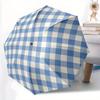 1pc Blue Checkered Pattern Automatic Open/Close Umbrella with One Touch Button,, Windproof Design   Lightweight Portable Umbrella for Women & Men6046
