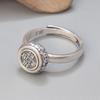 999 Sterling Silver Rotatable Adjustable Ring - Retro Aged Simple Design