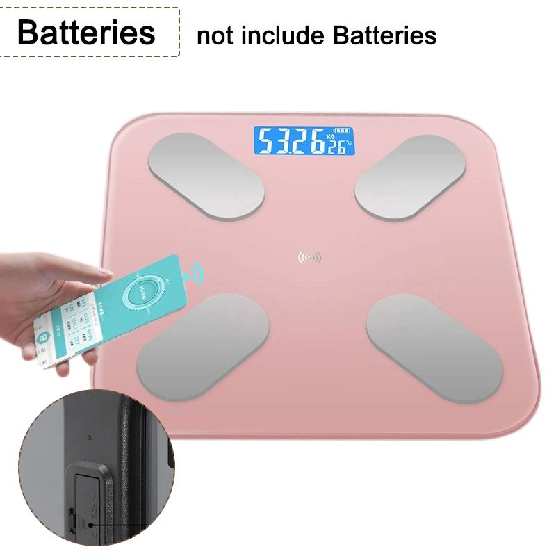 Inteligentna waga do pomiaru tkanki tłuszczowej Bezprzewodowa cyfrowa waga łazienkowa USB Akumulatorowa waga elektroniczna Bluetooth z aplikacją na smartfona