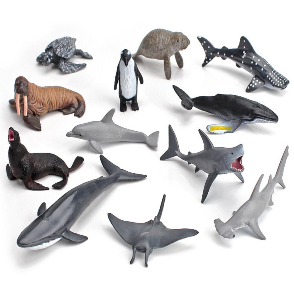 12 Stück Ozean Meeresleben Simulation Tier Modell Sets Figuren Spielzeug Kinder Pädagogische Sammlung Geschenk Dekoration Modell