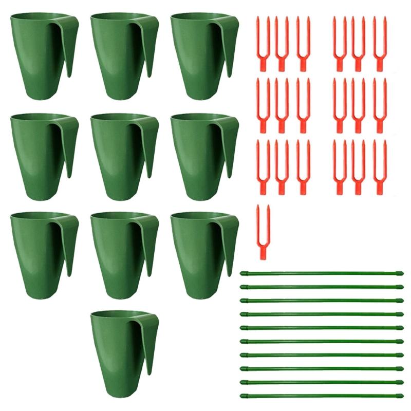 Propagation Cup Kit Featuring Food Grade Plastic and Runner Forks Ideal for Strawberry Runners and Seedling Cultivation