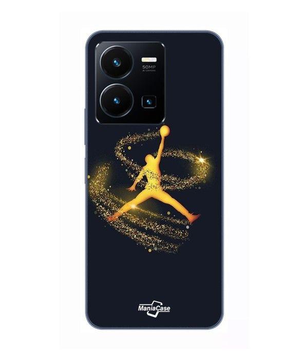 Coque Pour Vivo Y35 4G Jordan logo poudre filante dorée Maniacase