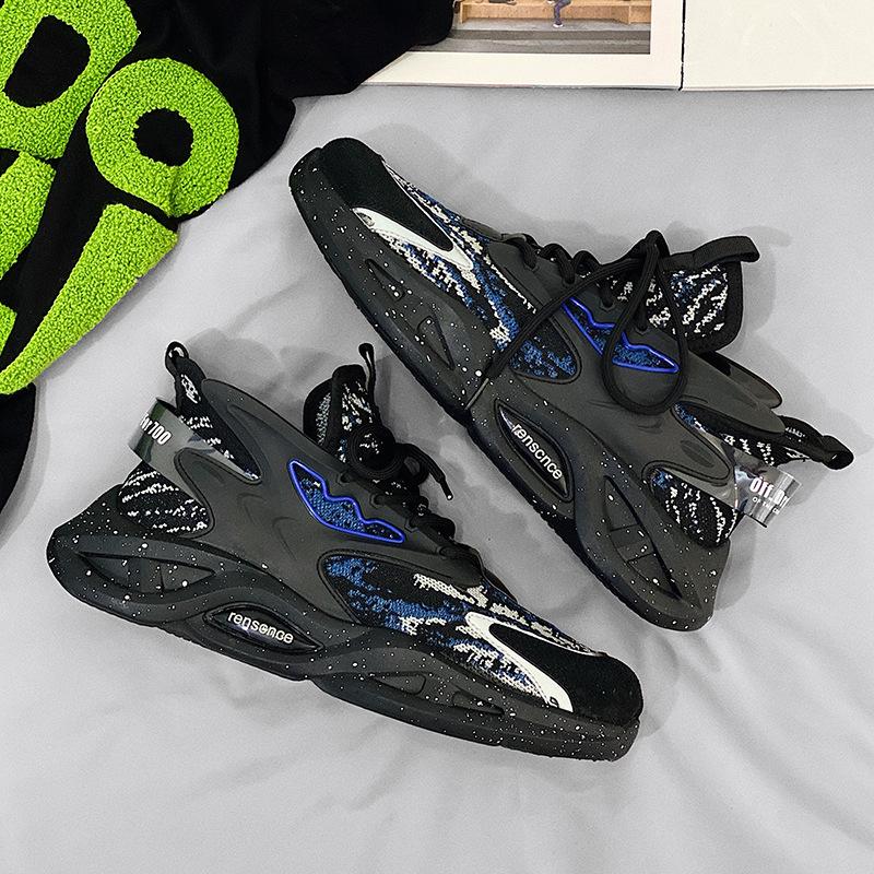 

Модные мужские повседневные спортивные туфли Dad Chunky Sneakers Кроссовки для бега в сетку Удобные спортивные кроссовки с дышащей платформой 39 чёрный