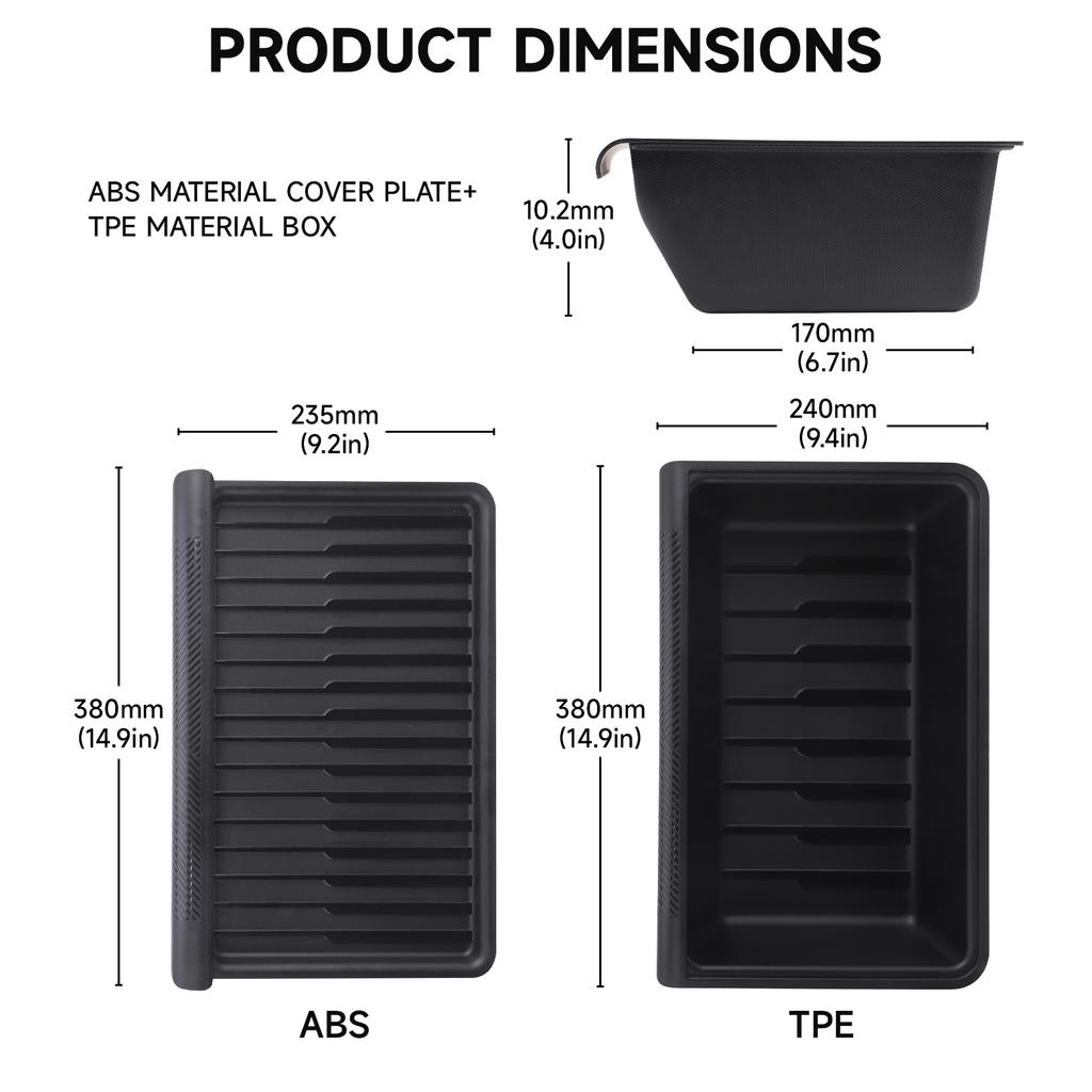 Under Seat Storage Box TPE Hidden Tray Push Pull Space Box with Lid For Tesla Model Y 2020 2021 2022 2023 2024 Juniper 2025-2026